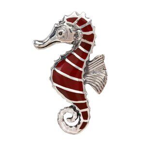 Seahorse pendant Silver 925 marine life jewelry large seahorse necklace Sea life